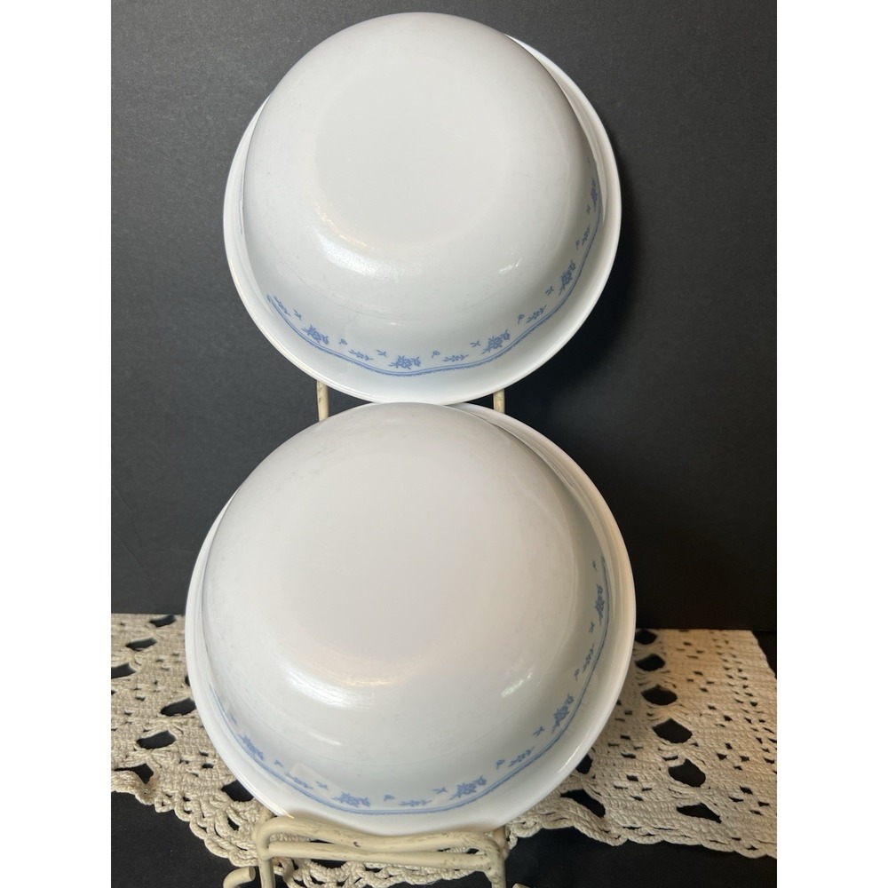 Set of 2 Vintage Corelle Morning Blue By Corning Cereal Bowl 6.25"
